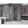 Mexen Velar lükanddušinurk 140 x 75 cm, jääklaas, harjatud nikkel - 871-140-075-31-97