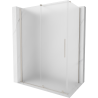 Mexen Velar sliding shower enclosure 140 x 85 cm, frost, brushed nickel - 871-140-085-31-97