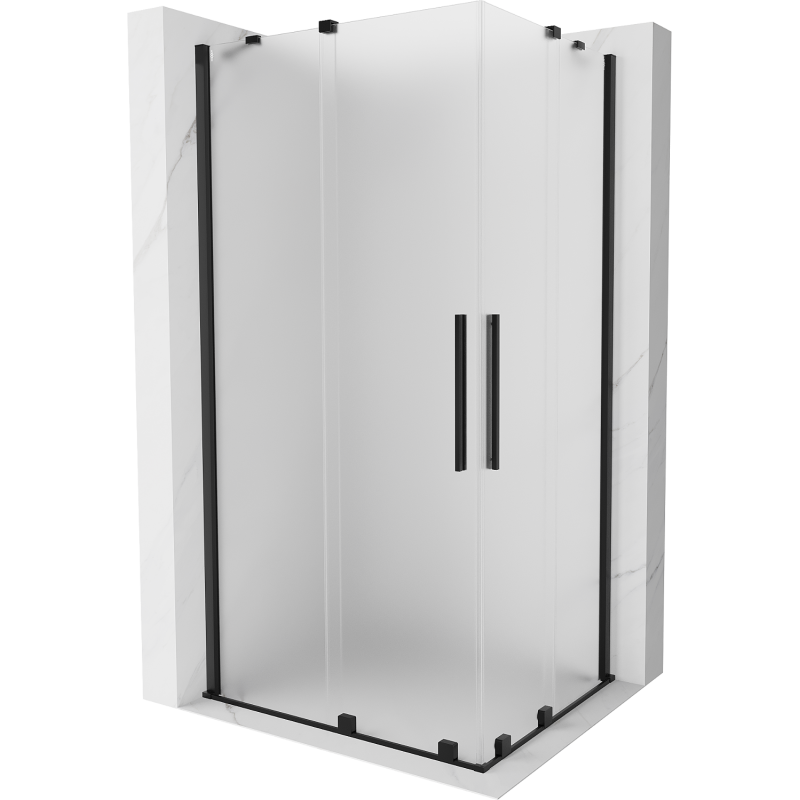 Mexen Velar Duo cabine de douche coulissante 100 x 90 cm, givrée, noire - 871-100-090-32-70