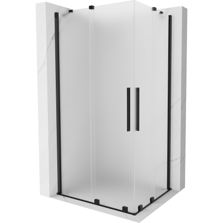 Mexen Velar Duo cabine de douche coulissante 100 x 90 cm, givrée, noire - 871-100-090-32-70