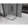 Mexen Velar Duo Duschkabine schiebbar 100 x 90 cm, Milchglas, schwarz - 871-100-090-32-70