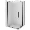 Mexen Velar Douche à double cabine coulissante 90 x 80 cm, givrée, noire - 871-090-080-32-70