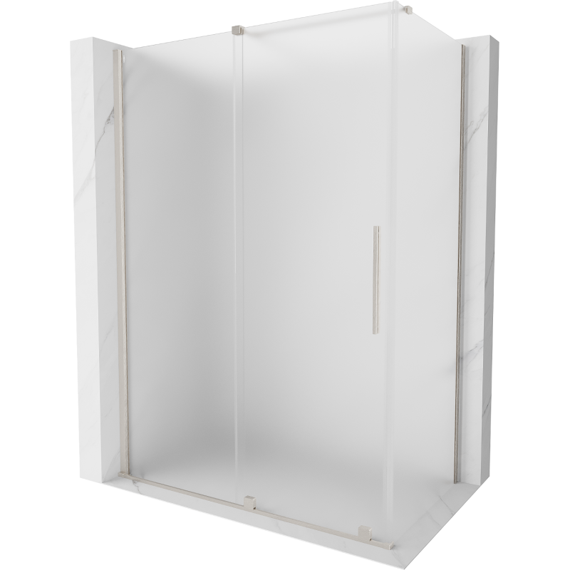 Mexen Velar cabina de ducha deslizante 150 x 75 cm, escarcha, níquel cepillado - 871-150-075-31-97