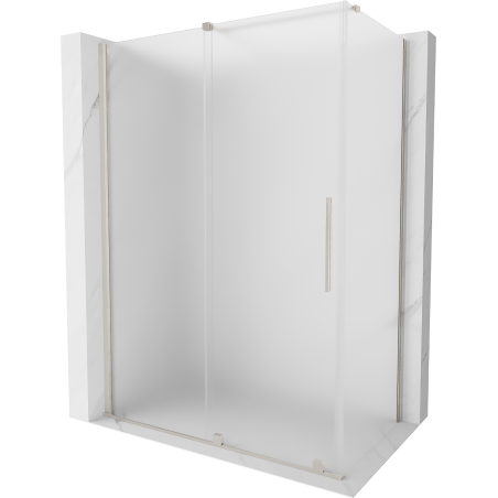Mexen Velar cabine de douche coulissante 150 x 75 cm, givrée, nickel brossé - 871-150-075-31-97