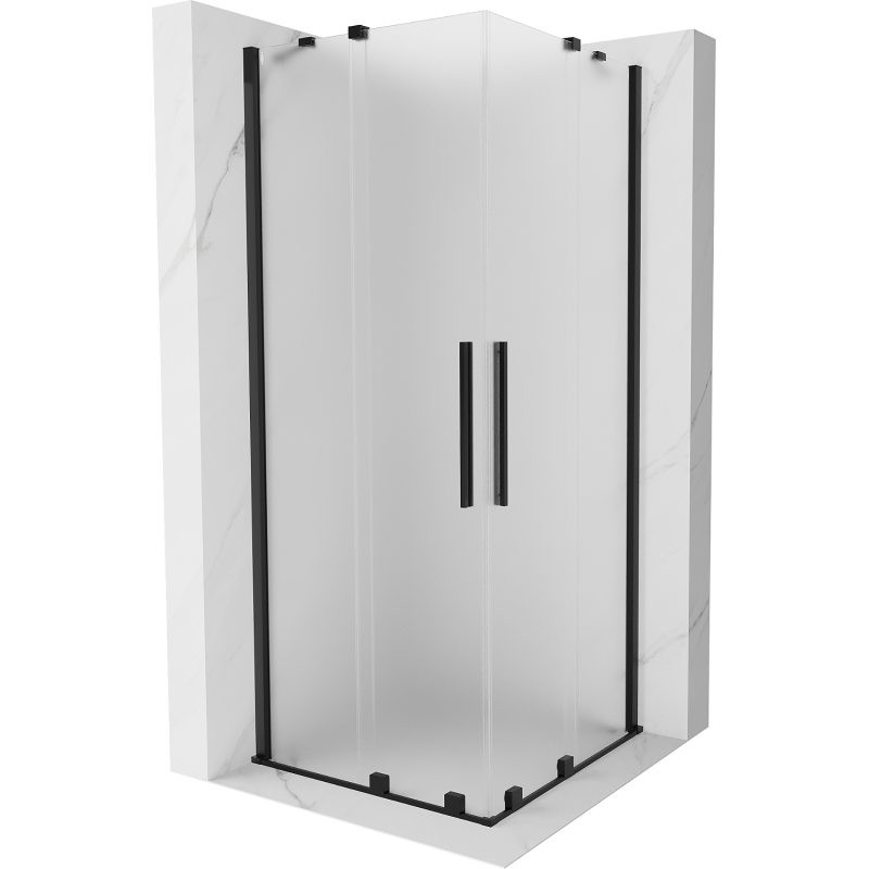 Mexen Velar Duo cabine de duche deslizante 80 x 80 cm, fosco, preto - 871-080-080-32-70