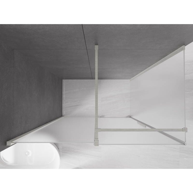 Mexen Velar lükandusega dušinurk 150 x 70 cm, härmatis, harjatud nikkel - 871-150-070-31-97