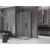 Mexen Velar Duo Duschkabine schiebbar 100 x 90 cm, Milchglas, schwarz - 871-100-090-32-70