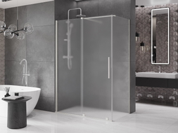 Mexeni Velar lükand dušinurk 150 x 90 cm, härmatis, harjatud nikkel - 871-150-090-31-97