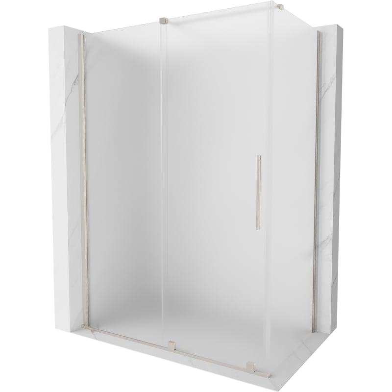 Mexen Velar klizna tuš kabina 150 x 85 cm, matirano staklo, brušeni nikal - 871-150-085-31-97