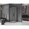 Mexen Velar Duo sliding shower cabin 80 x 80 cm, frost, black - 871-080-080-32-70