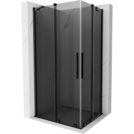 Mexen Velar Duo cabina doccia scorrevole 90 x 80 cm, grafite, nera - 871-090-080-42-70