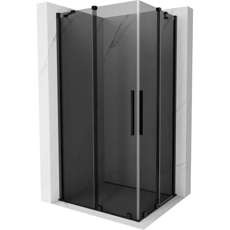Mexen Velar Duo drsna tuš kabina 100 x 90 cm, grafit, črna - 871-100-090-42-70