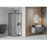 Mexen Rio cabine de douche semi-circulaire 90 x 90 cm, transparent, noir - 863-090-090-70-00