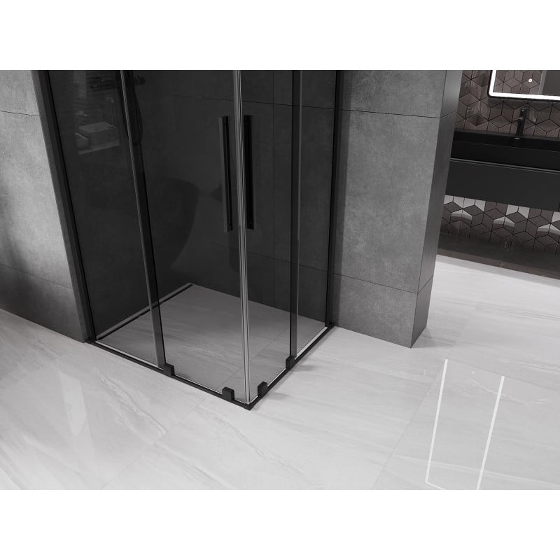 Mexen Velar Duo kabina prysznicowa rozsuwana 100 x 90 cm, grafit, czarna - 871-100-090-42-70