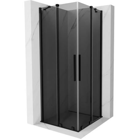 Mexen Velar Duo shower cubicle sliding 90 x 90 cm, graphite, black - 871-090-090-42-70