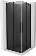 Mexen Velar Duo cabina de ducha corredera 90 x 90 cm, grafito, negra - 871-090-090-42-70