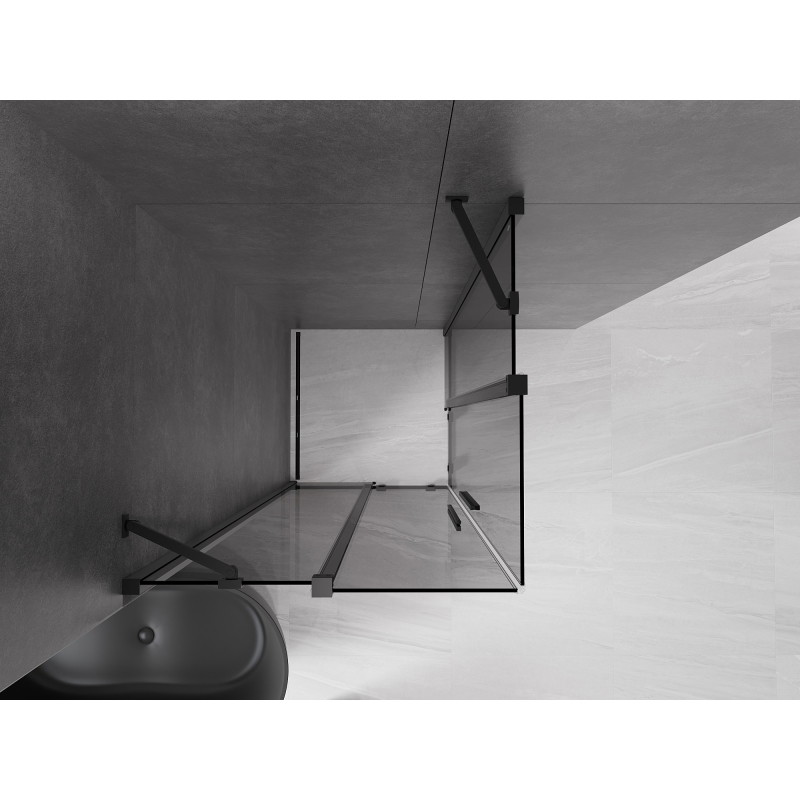 Mexen Velar Duo sliding shower enclosure 100 x 100 cm, graphite, black - 871-100-100-42-70