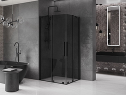 Mexen Velar Duo klizni tuš kabina klizna 100 x 90 cm, grafit, crna - 871-100-090-42-70