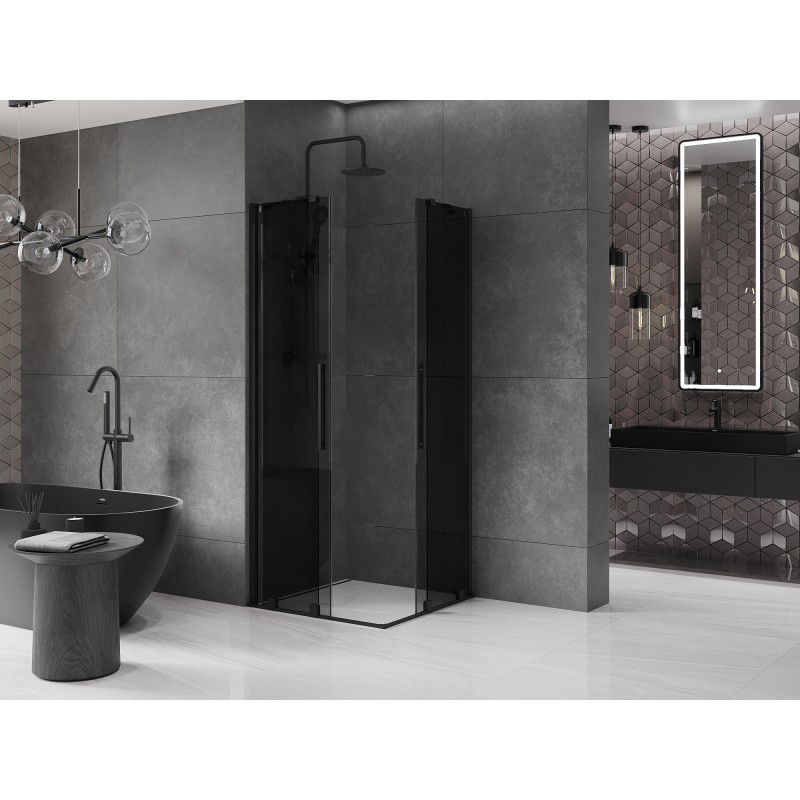 Mexen Velar Duo cabina de duche deslizante 90 x 90 cm, grafite, preto - 871-090-090-42-70