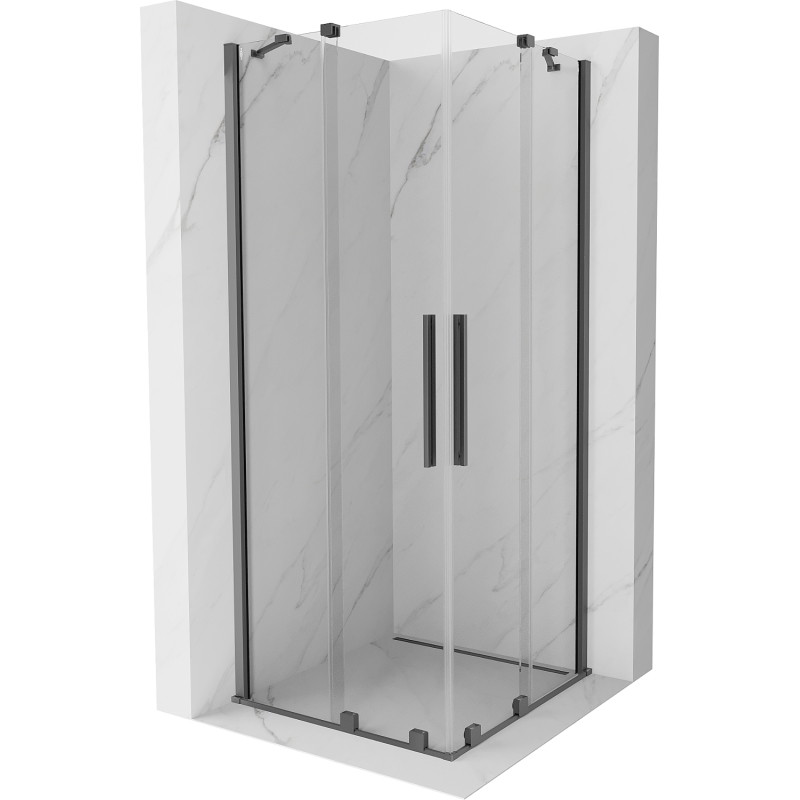Mexen Velar Duo lükand dušikabiin 80 x 80 cm, läbipaistev, gun metal - 871-080-080-02-95