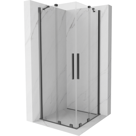 Mexen Velar Duo kabina prysznicowa rozsuwana 90 x 90 cm, transparent, gun metal - 871-090-090-02-95