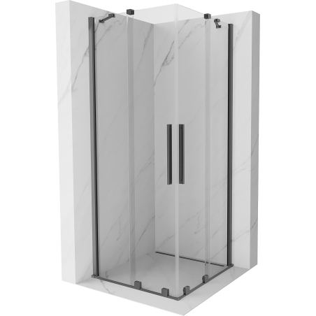 Mexen Velar Duo sliding shower cabin 90 x 90 cm, transparent, gun metal - 871-090-090-02-95