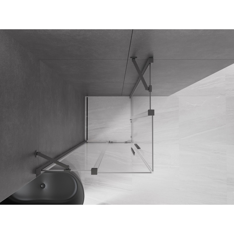 Mexen Velar Duo lükand dušikabiin 80 x 80 cm, läbipaistev, gun metal - 871-080-080-02-95