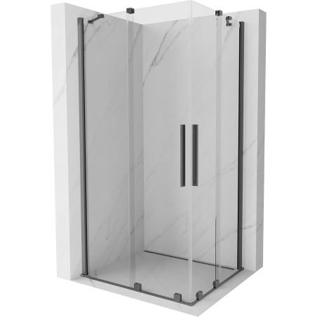 Mexen Velar Duo cabine de douche coulissante 90 x 80 cm, transparent, métal canon - 871-090-080-02-95