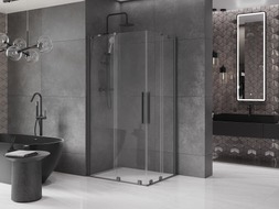 Mexen Velar Duo klizna tuš-kabina klizna 100 x 90 cm, prozirna, gun metal - 871-100-090-02-95