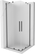 Mexen Velar Duo cabina doccia scorrevole 100 x 100 cm, smerigliata, gun metal - 871-100-100-32-95