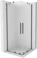 Mexen Velar Duo kabina prysznicowa rozsuwana 100 x 100 cm, szron, gun metal - 871-100-100-32-95