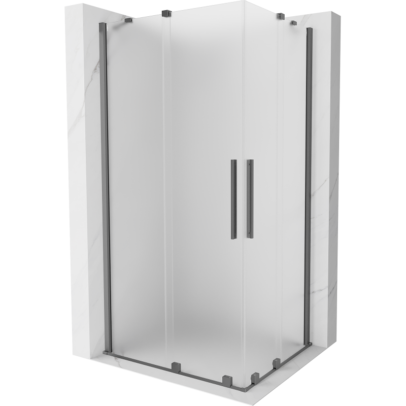 Mexen Velar Duo kabina prysznicowa rozsuwana 90 x 80 cm, szron, gun metal - 871-090-080-32-95