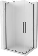 Mexen Velar Duo cabina doccia scorrevole 90 x 80 cm, smerigliata, gun metal - 871-090-080-32-95