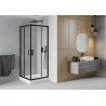 Mexen Rio square shower cabin 80 x 80 cm, transparent, black + tray, white - 860-080-080-70-00-4510