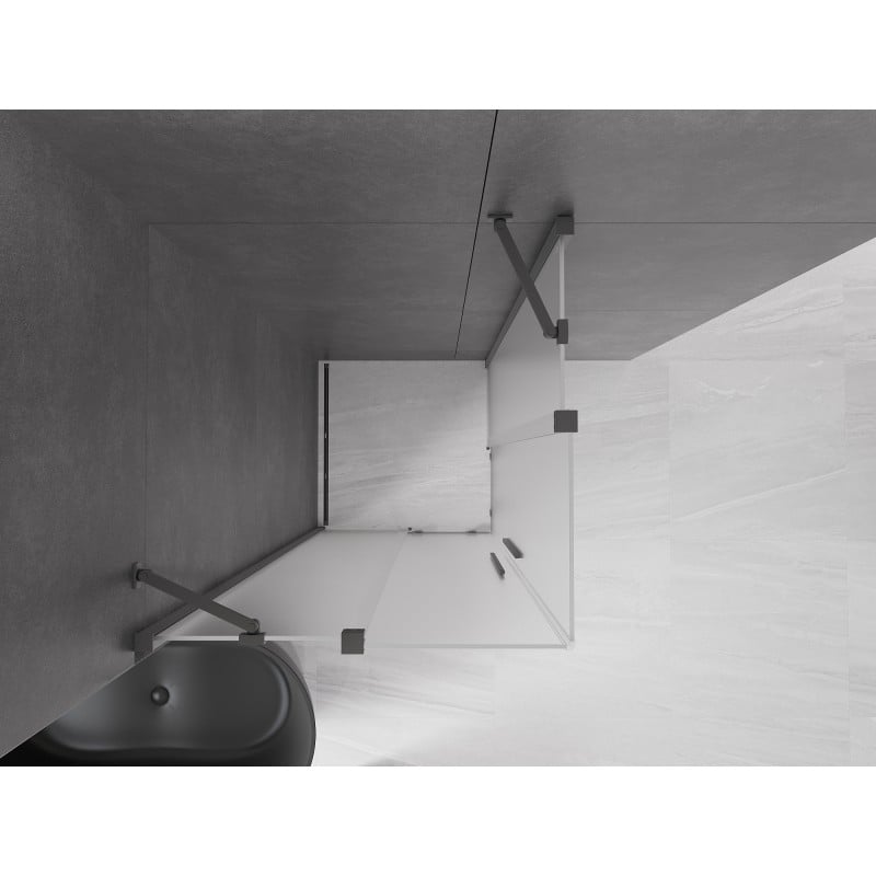 Mexen Velar Duo kabina prysznicowa rozsuwana 90 x 90 cm, szron, gun metal - 871-090-090-32-95
