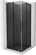 Mexen Velar Duo Schiebeduschkabine 80 x 80 cm, Graphit, Gun Metal - 871-080-080-42-95