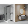Mexen Rio square shower cabin 90 x 90 cm, transparent, black + shower tray, white - 860-090-090-70-00-4510