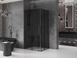 Mexen Velar Duo kabina prysznicowa rozsuwana 100 x 90 cm, grafit, gun metal - 871-100-090-42-95