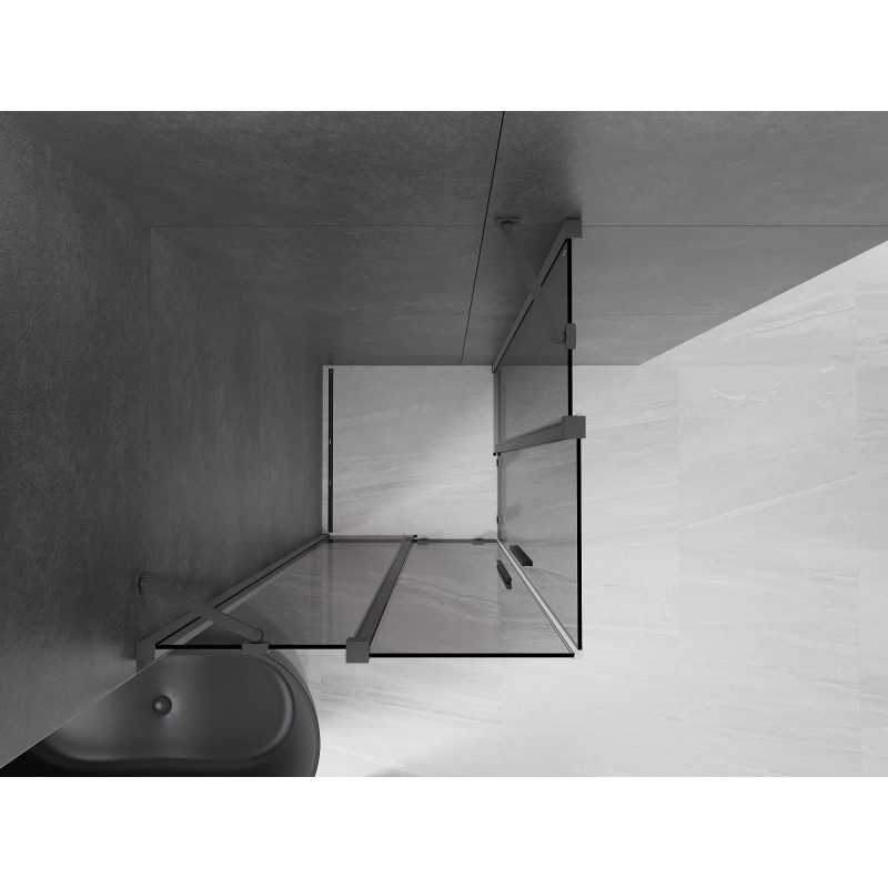 Mexen Velar Duo klizni tuš kabina klizna 80 x 80 cm, grafit, gun metal - 871-080-080-42-95
