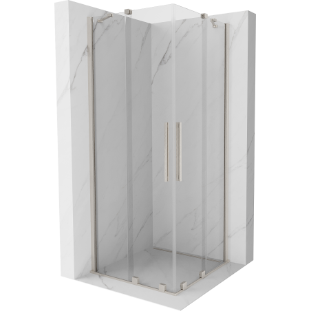 Mexen Velar Duo lükandustega dušinurk 80 x 80 cm, läbipaistev, harjatud nikkel - 871-080-080-02-97