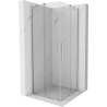 Mexen Velar Duo klizni tuš kabina 80 x 80 cm, prozirna, brušeni nikal - 871-080-080-02-97