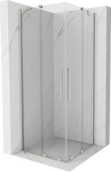 Mexen Velar Duo cabina doccia scorrevole 80 x 80 cm, trasparente, nichel spazzolato - 871-080-080-02-97