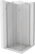 Mexen Velar Duo klizni tuš kabina 80 x 80 cm, prozirna, brušeni nikal - 871-080-080-02-97
