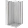 Mexen Velar Duo schuifdouchecabine 100 x 100 cm, transparant, geborsteld nikkel - 871-100-100-02-97