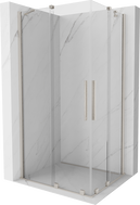 Mexen Velar Duo klizna vrata za tuš kabinu 90 x 80 cm, prozirno, brušeni nikal - 871-090-080-02-97