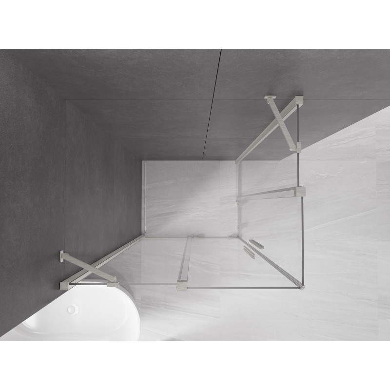 Mexen Velar Duo lükandustega dušikabiin 90 x 80 cm, läbipaistev, harjatud nikkel - 871-090-080-02-97