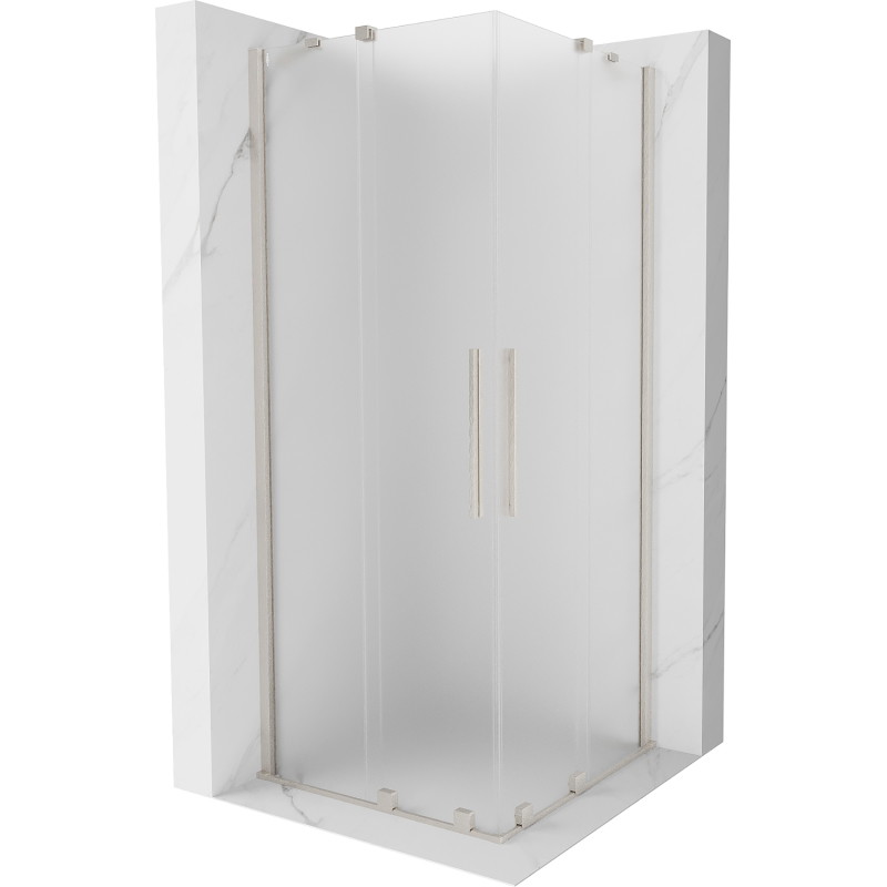 Mexen Velar Duo klizna tuš kabina 90 x 90 cm, mat staklo, brušeni nikal - 871-090-090-32-97