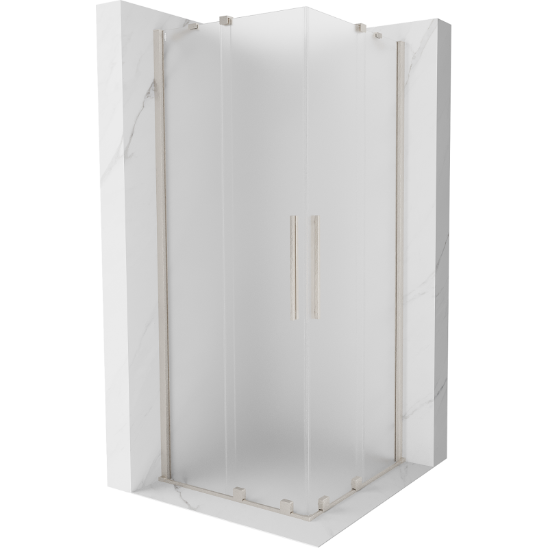 Mexen Velar Duo Schiebeduschkabine 90 x 90 cm, gefrostet, gebürstetes Nickel - 871-090-090-32-97