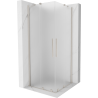 Mexen Velar Duo klizna tuš kabina 90 x 90 cm, mat staklo, brušeni nikal - 871-090-090-32-97