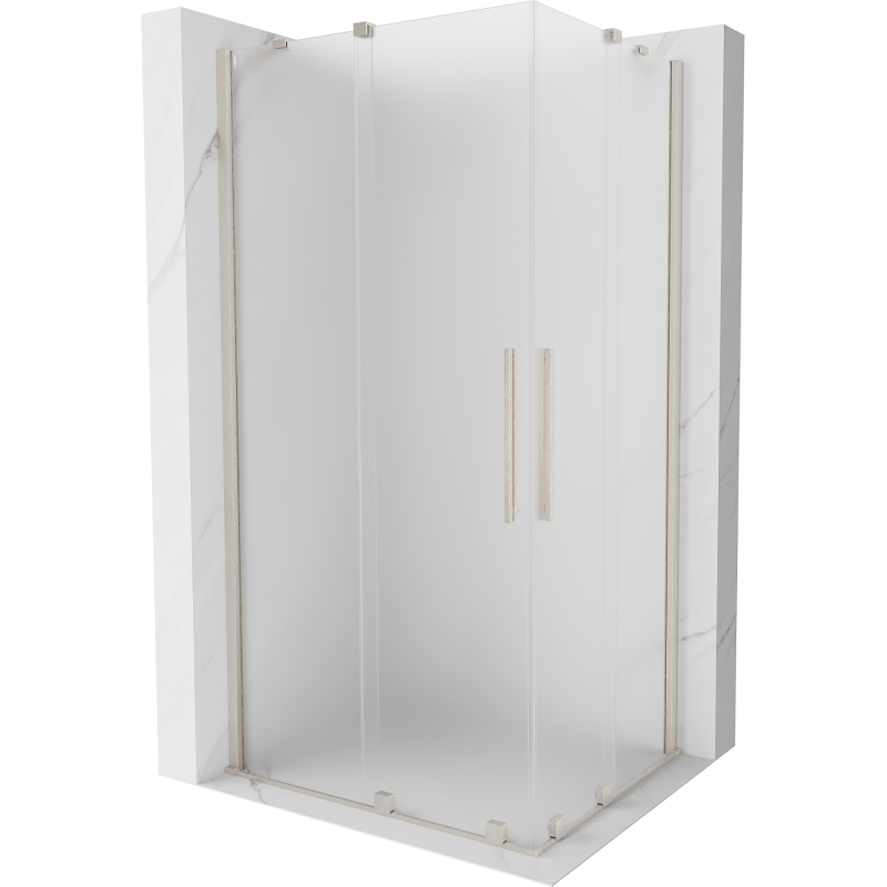 Mexen Velar Duo Duschkabine, verschiebbar, 100 x 90 cm, Eis, gebürstetes Nickel - 871-100-090-32-97